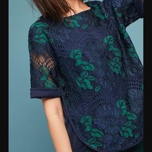 Eva Franco Lace Overlay Top (Anthropologie)
